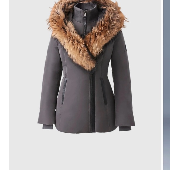 Mackage Red Puffer Jacket with Faux Fur Hood - Picture 2 of 5